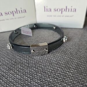 NWT Lia‎ Sophia Black Bracelet with Silver Accents